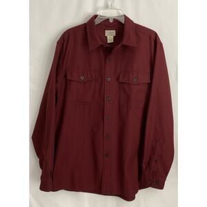 L.L. Bean Wicked Goog Flannel Shirt Red & Black houndstooth Size large